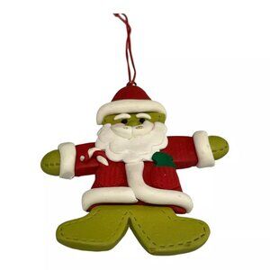 Santa Claus Gingerbread Clay Ornament Hanging Christmas Tree Holiday Décor